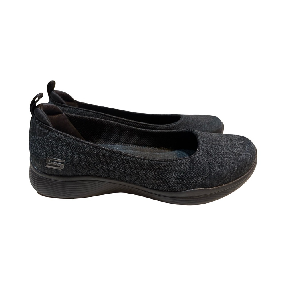 Skechers Air-Cooled Memory Foam Flat Shoes Black BBK –‎ Size 8.5 - Picture 10 of 12